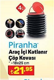 Piranha Araç İçi Katlanır Çöp Kovası image