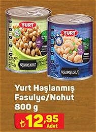 Yurt Haşlanmış Fasulye/Nohut 800 g image