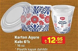 Karton Aşure Kabı 6'lı 16 Oz image