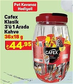 Cafex Klasik 3'ü 1 Arada Kahve 36x18 g - Pet Kavanoz Hediyeli image