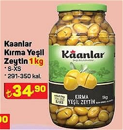 Kaanlar Kırma Yeşil Zeytin 1 kg S-XS 291-350 kal. image