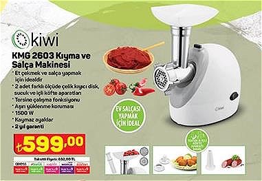 Kiwi KMG 2603 Kıyma ve Salça Makinesi image