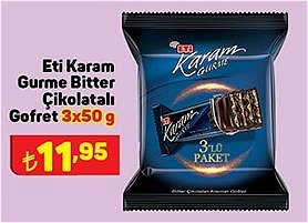 Eti Karam Gurme Bitter Çikolatalı Gofret 3x50 g image