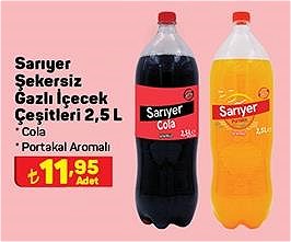 Sarıyer Şekersiz Gazlı İçecek Çeşitleri 2,5 l image