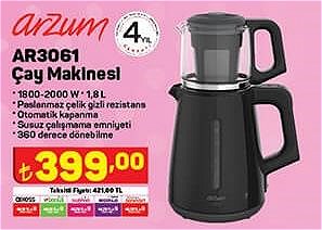 A101 Arzum AR3061 Çay Makinesi 1800-2000 W