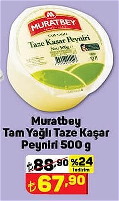 Muratbey Tam Yağlı Taze Kaşar Peyniri 500 g image