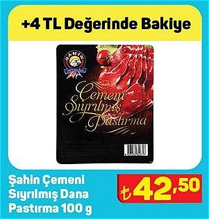 Şahin Çemeni Sıyrılmış Dana Pastırma 100 g image