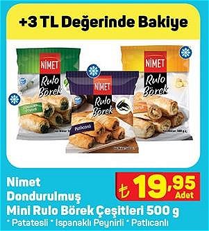Nimet Dondurulmuş Mini Rulo Börek Çeşitleri 500 g image