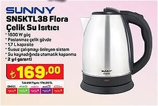 Sunny SN5KTL38 Flora Çelik Su Isıtıcısı 1500 W image