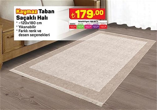 Kaymaz Taban Saçaklı Halı 120x180 cm image