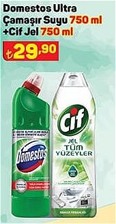 Domestos Ultra Çamaşır Suyu 750 ml + Cif Jel 750 ml image