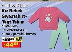 Silk&Blue Kız Bebek Sweatshirt Tayt Takım image