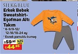 Silk&Blue Erkek Bebek Sweatshirt Eşofman Altı Takım image