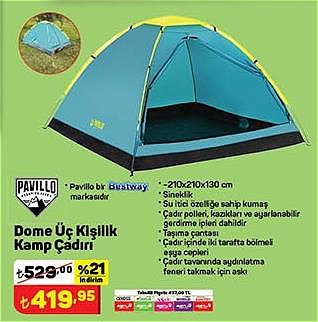 Pavillo Dome Üç Kişilik Kamp Çadırı image