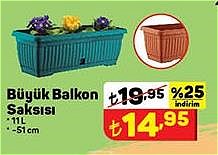 Büyük Balkon Saksısı 11 L image