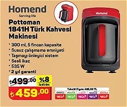Homend Pottoman 1841H Türk Kahvesi Makinesi image