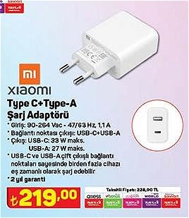 Xiaomi Type-C+Type-A Şarj Adaptörü 33 W image