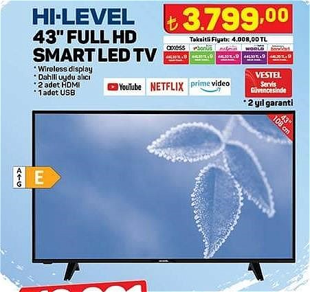 Hi-Level 43 inç Full HD Smart Led Tv image