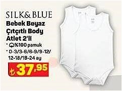 Silk&Blue Bebek Beyaz Çıtçıtlı Body Atlet 2'li image