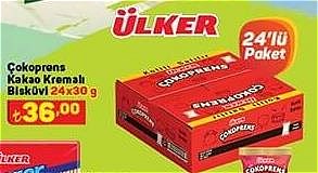 Ülker Çokoprens Kakao Kremalı Bisküvi 24x30 g image