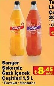 Sarıyer Şekersiz Gazlı İçecek Çeşitleri 1.5 L image