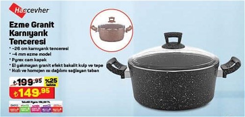 Hascevher Ezme Granit Karnıyarık Tenceresi 26 cm image