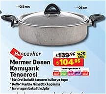 Hascevher Mermer Desen Karnıyarık Tenceresi 26 cm image