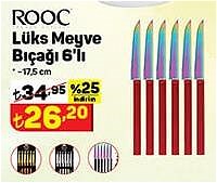Rooc Lüks Meyve Bıçağı 6'lı 17.5 cm image