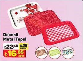 Desenli Metal Tepsi image