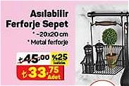 Asılabilir Ferforje Sepet 20x20 cm image