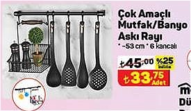 Çok Amaçlı Mutfak/Banyo Askı Rayı 53 cm image
