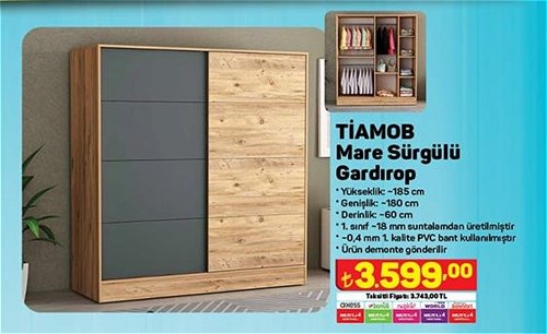 Tiamob Mare Sürgülü Gardırop image