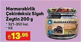 Marmarabirlik Çekirdeksiz Siyah Zeytin 200 g 321-350 kal. XS image