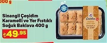 Sinangil Çeşidim Karamelli ve Yer Fıstıklı Soğuk Baklava 400 g image