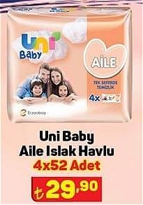 Uni Baby Aile Islak Havlu 4x52 Adet image