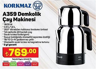 A101 Korkmaz A359 Demkolik 1600 W Çay Makinesi