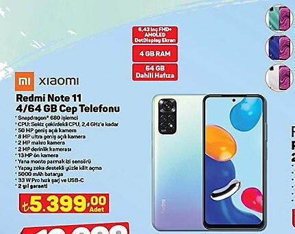 Xiaomi Redmi Note 11 4/64 GB Cep Telefonu image