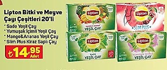 Lipton Bitki ve Meyve Çayı Çeşitleri 20'li image