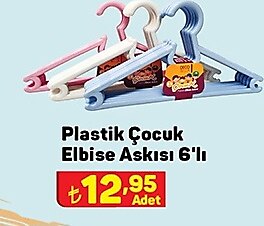 Plastik Çocuk Elbise Askısı 6'lı image