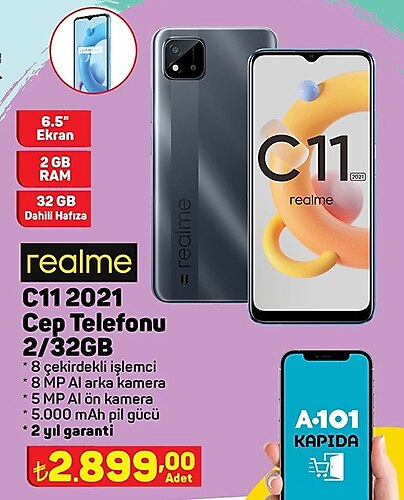 Realme C11 2021 Cep Telefonu 2/32GB image