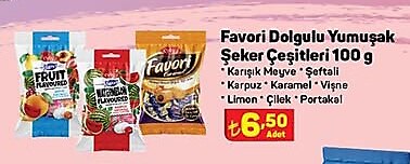 Favori Dolgulu Yumuşak Şeker Çeşitleri 100 g image