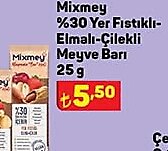 Mixmey %30 Yer Fıstıklı-Elmalı-Çilekli Meyve Barı 25 g image