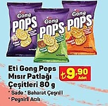 Eti Gong Pops Mısır Patlağı Çeşitleri 80 g image