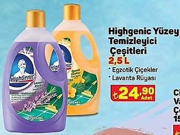 Highgenic Yüzey Temizleyici Çeşitleri 2,5 L image