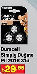 Duracell Simply Düğme Pil 2016 3'lü image