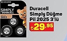 Duracell Simply Düğme Pil 2025 3'lü image