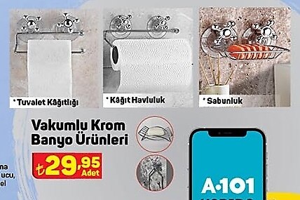 Vakumlu Krom Banyo Ürünleri / Adet image