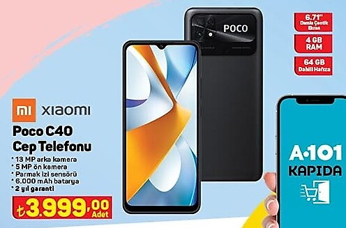 A101 Xiaomi Poco C40 64 GB Cep Telefonu