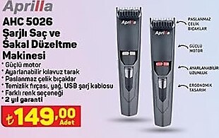 Aprilla AHC 5026 Şarjlı Saç ve Sakal Düzeltme Makinesi image