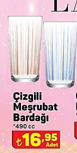 Lav Çizgili Meşrubat Bardağı 490 cc image